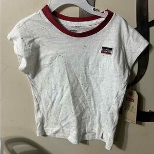 Toddler Girls Cap Sleeve Levi’s White Multi Colored Shortsleeve T Shirt 4T